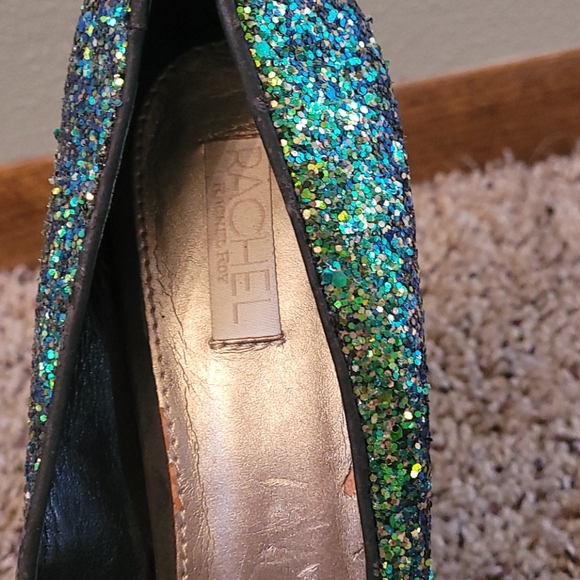 😍 🤤 green sequence glitter pump geometric heels - Picture 7 of 13